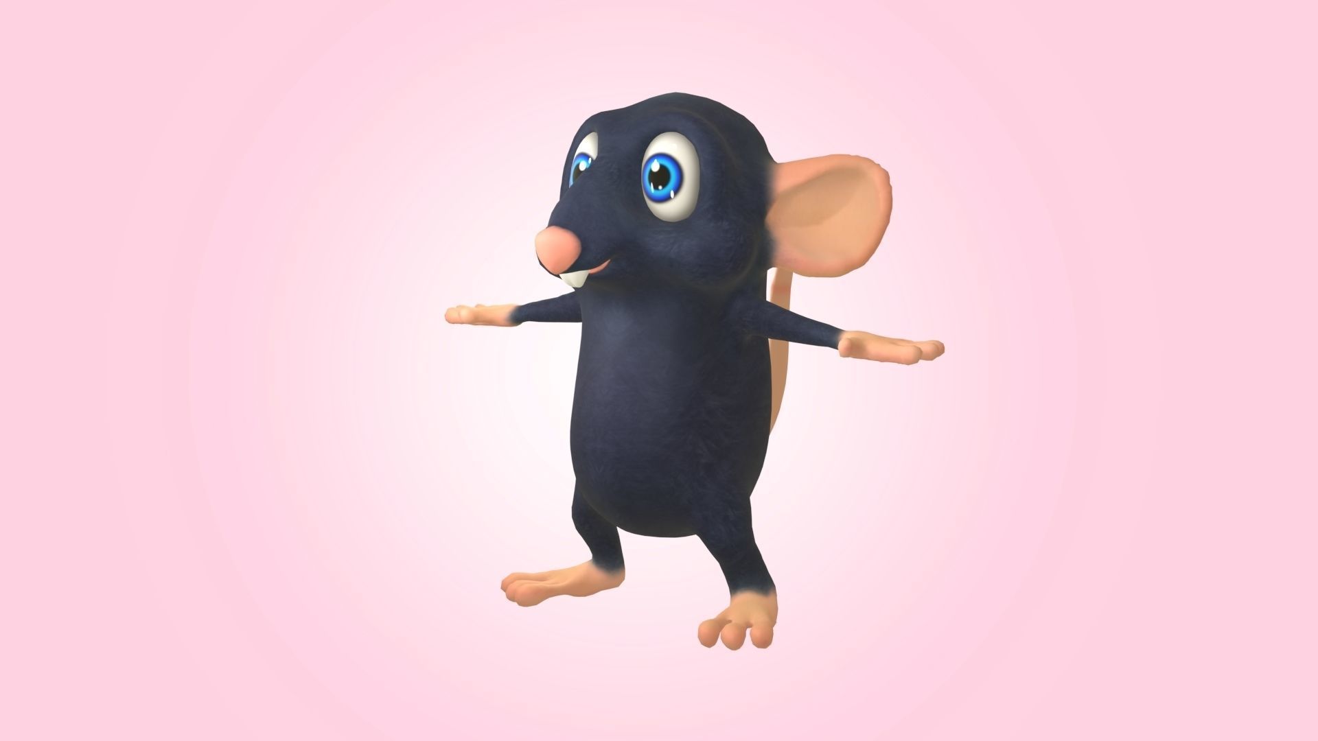 Sewer Rat Cartoon 3D model_8