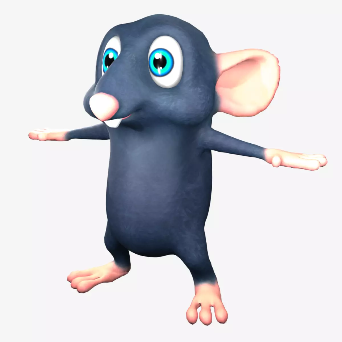Sewer Rat Cartoon 3D model_0