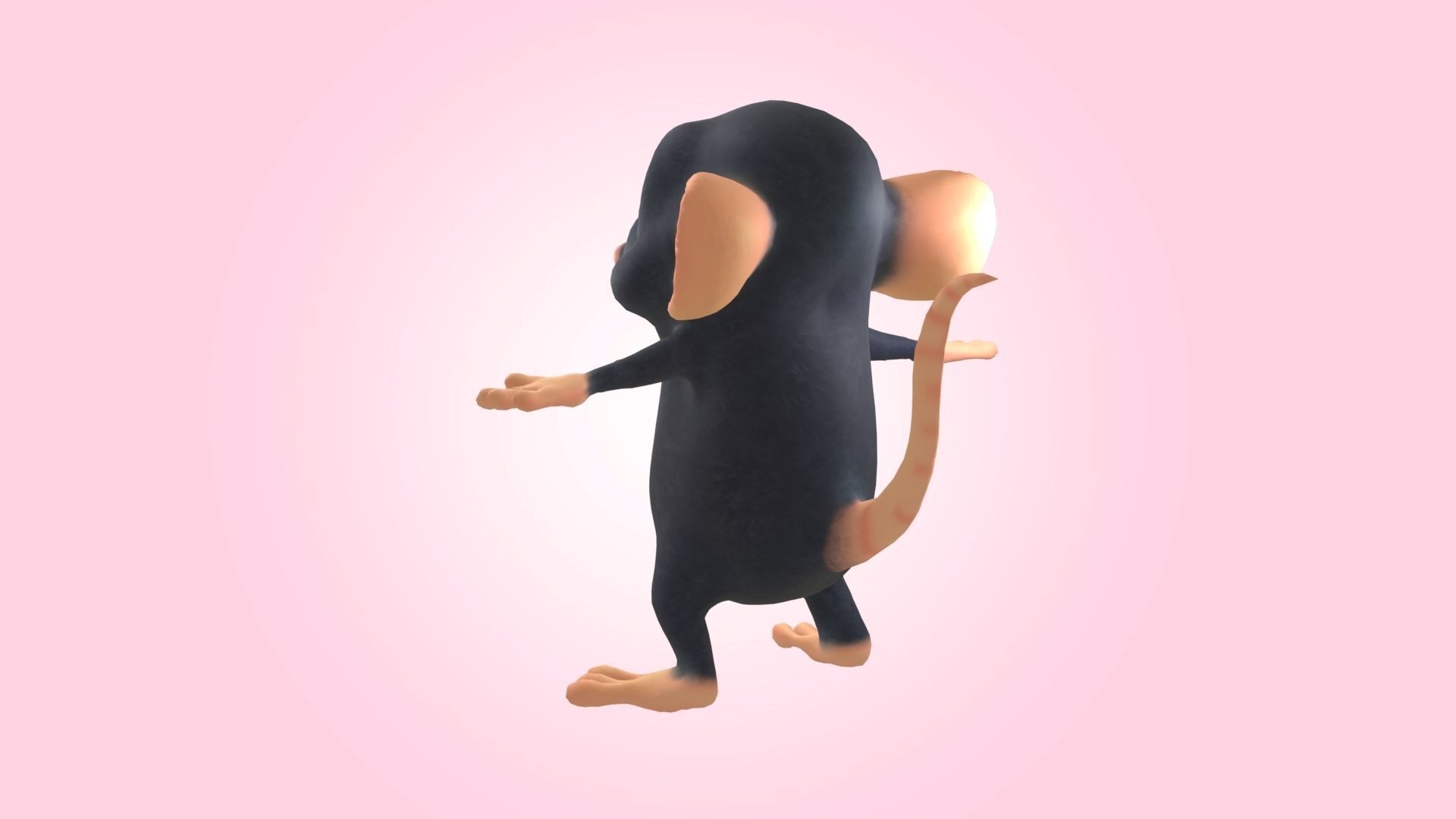 Sewer Rat Cartoon 3D model_11