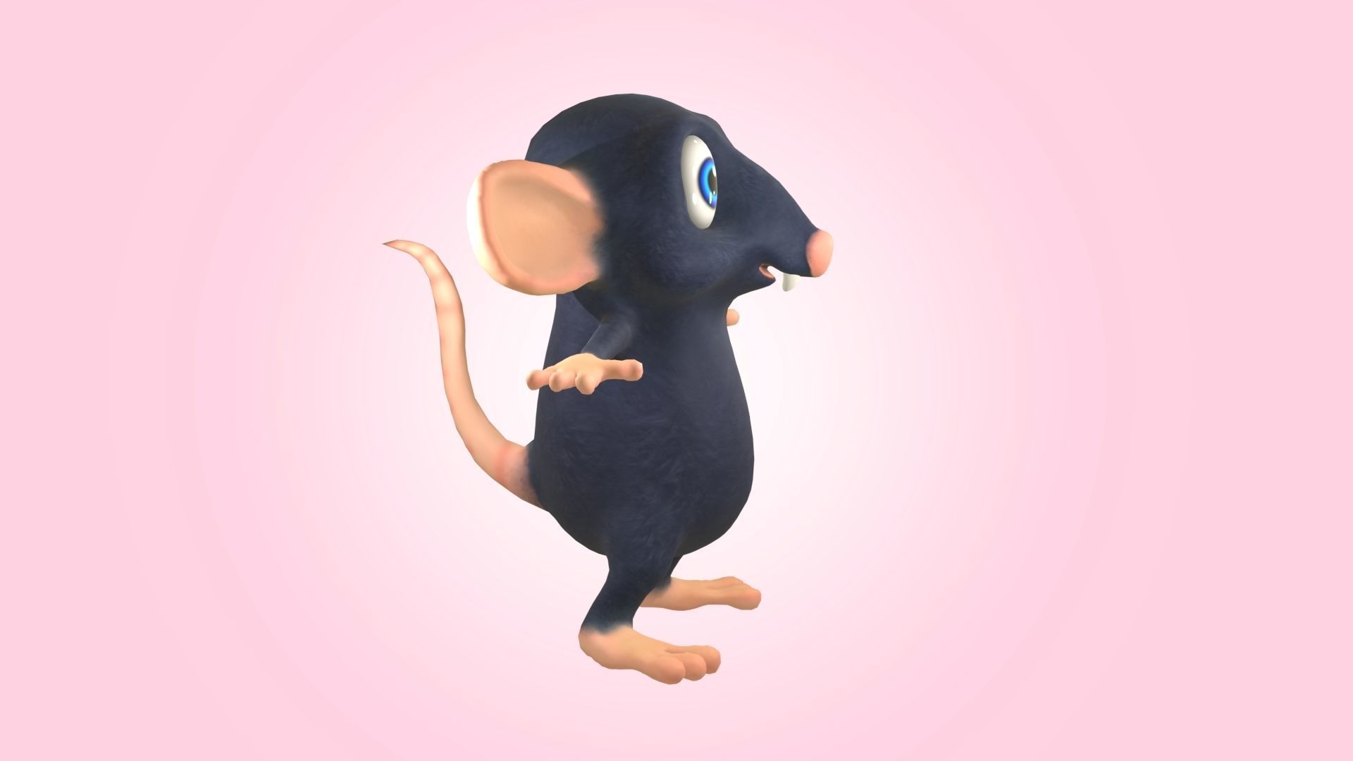 Sewer Rat Cartoon 3D model_4
