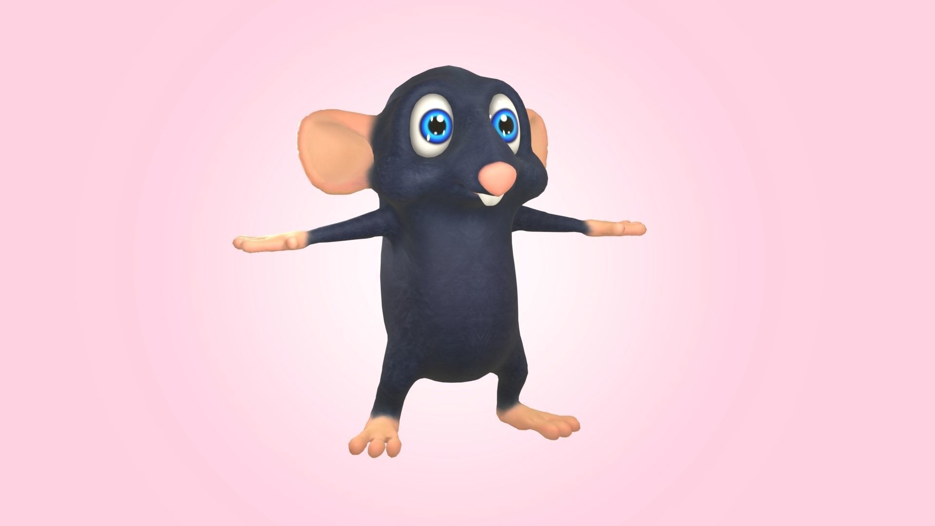 Sewer Rat Cartoon 3D model_6