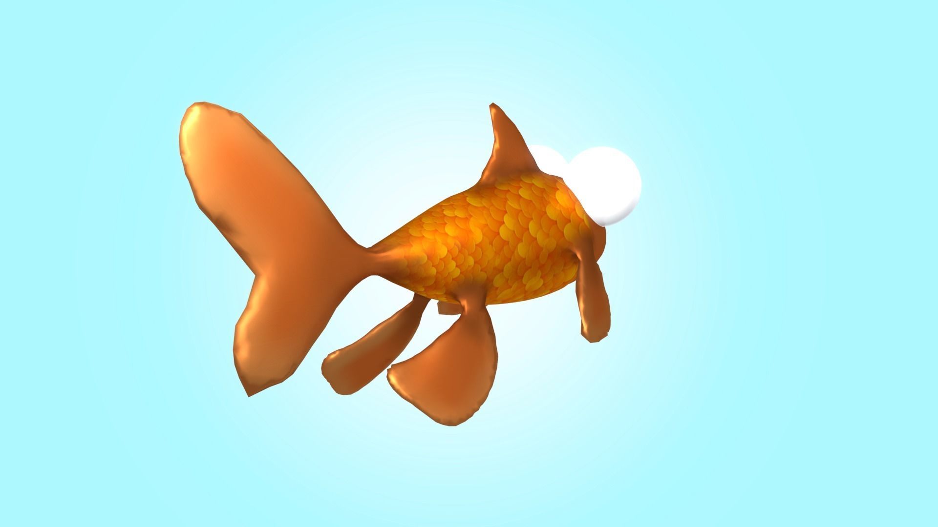 Cute Cartoon Goldfish 3D model_14