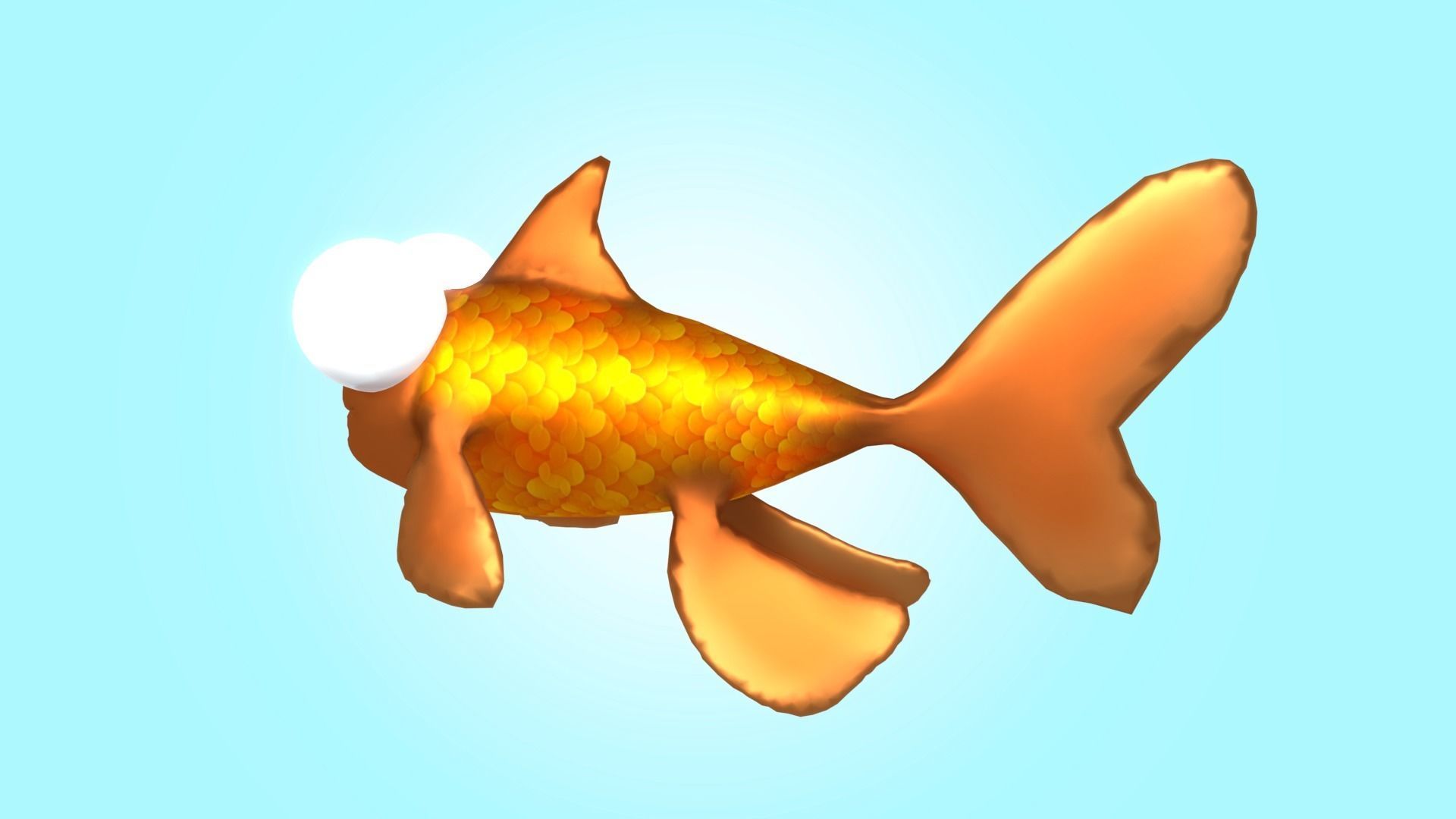 Cute Cartoon Goldfish 3D model_12