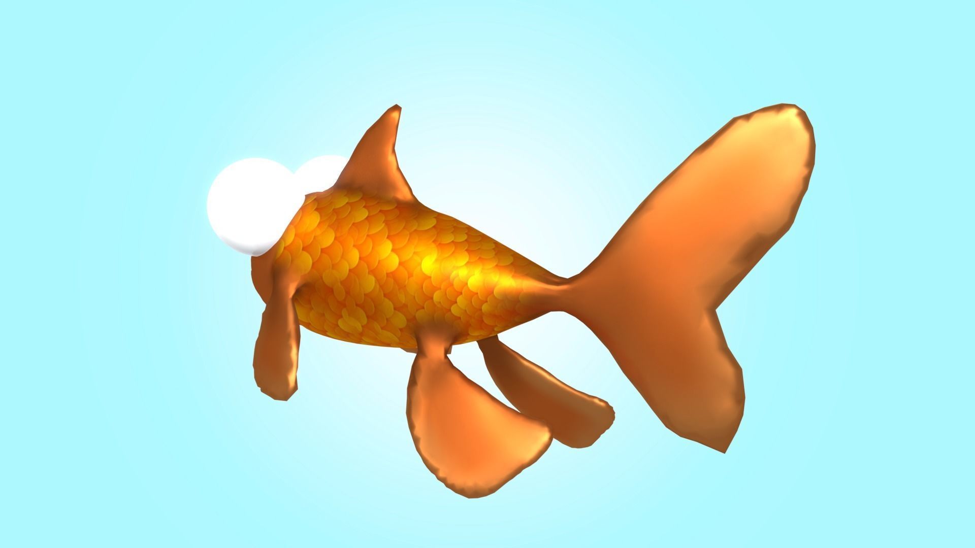 Cute Cartoon Goldfish 3D model_13