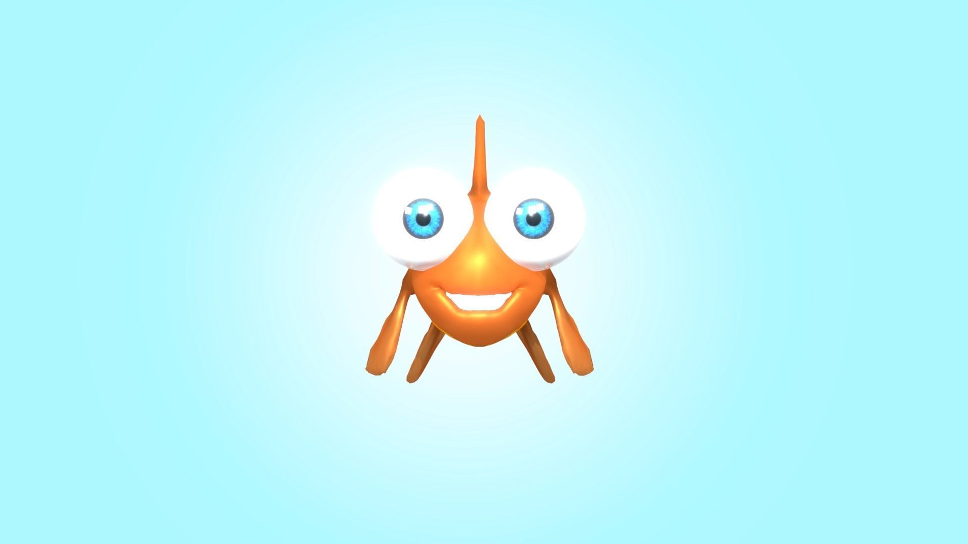 Cute Cartoon Goldfish 3D model_7