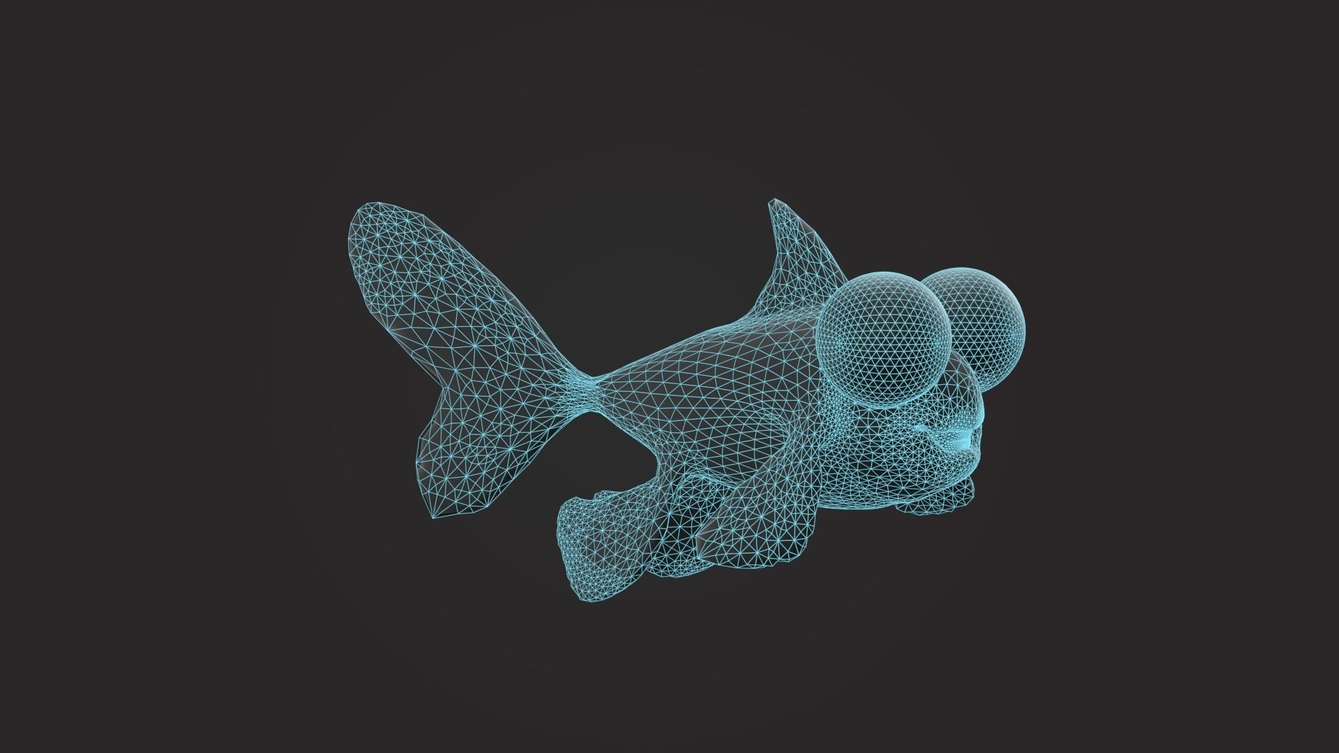 Cute Cartoon Goldfish 3D model_16