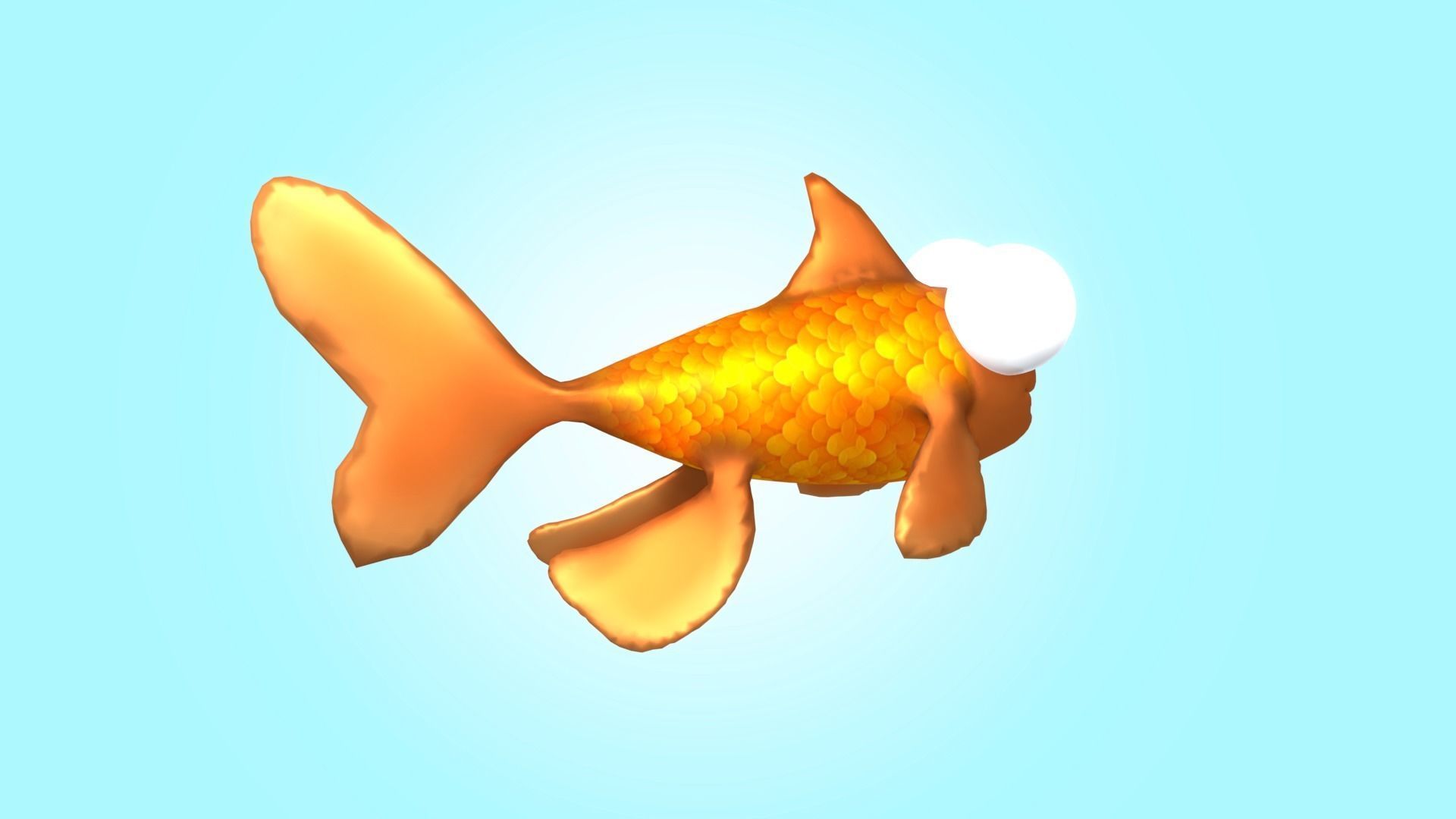 Cute Cartoon Goldfish 3D model_15