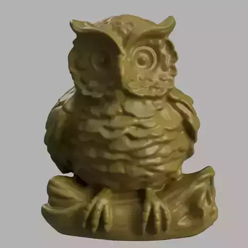 Owl 3d print on branch