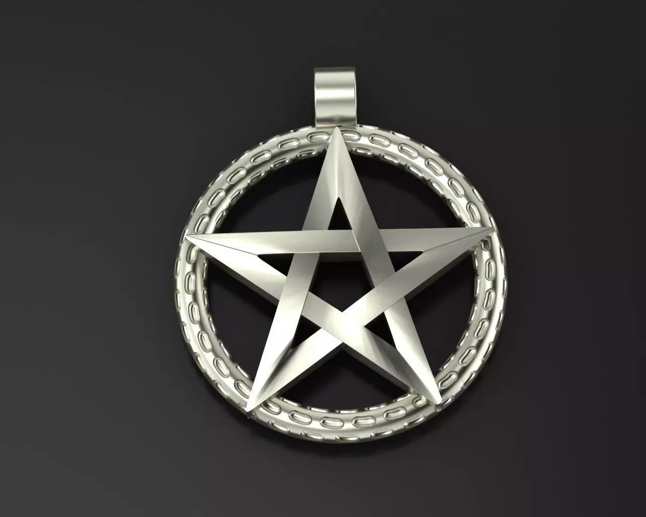 Pendant Pentagram 3D print model_0