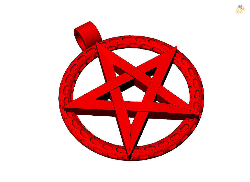 Pendant Pentagram 3D print model_13