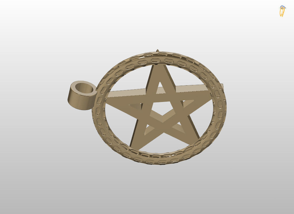 Pendant Pentagram 3D print model_11