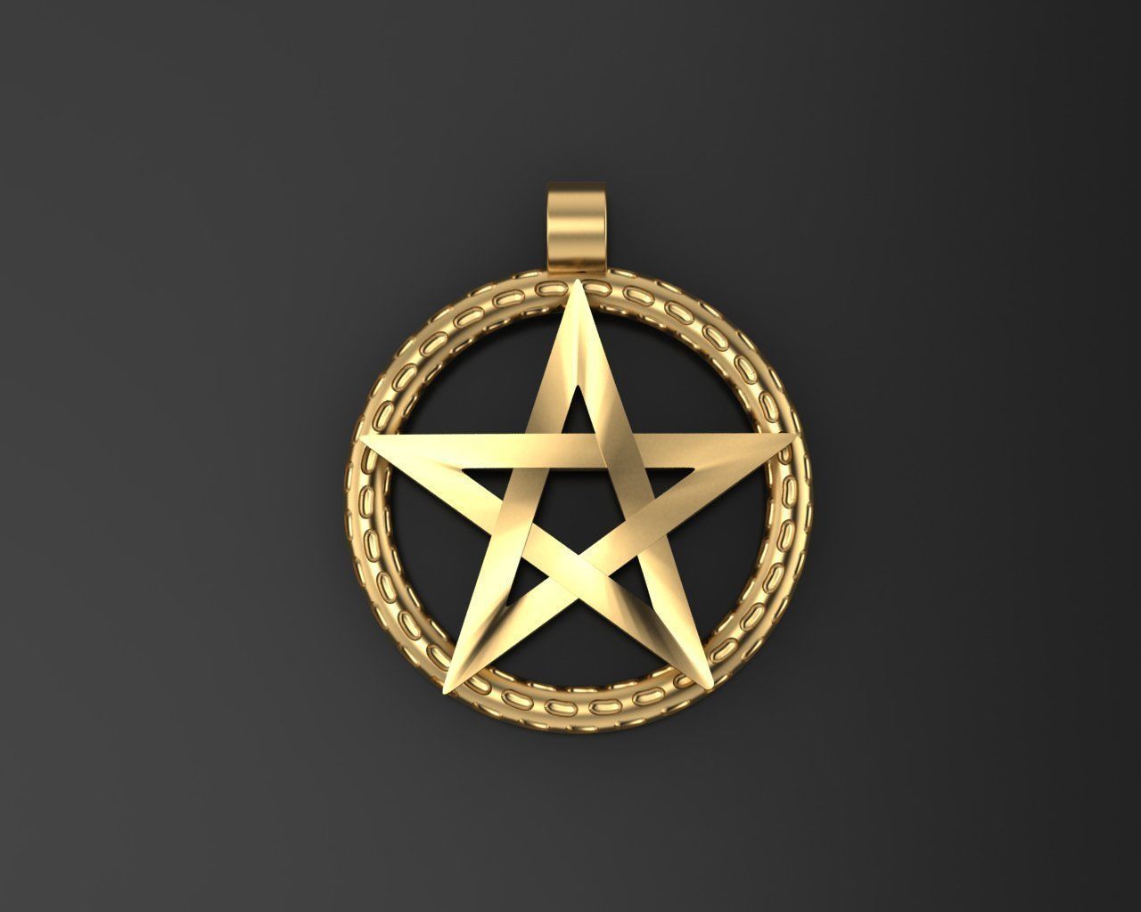 Pendant Pentagram 3D print model_1