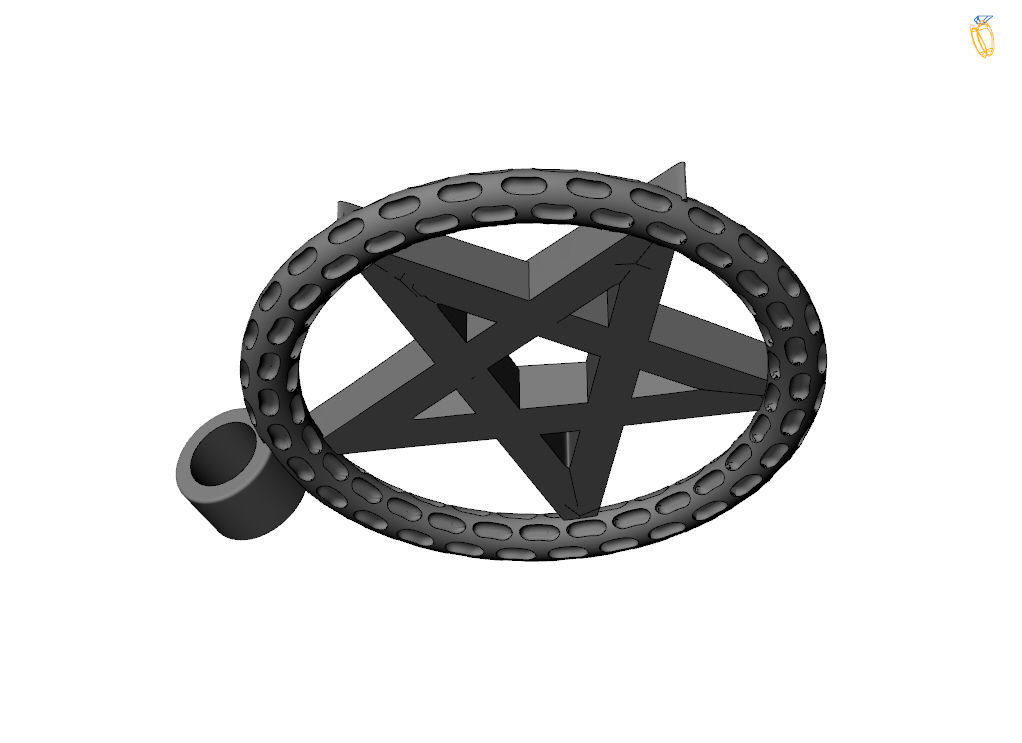 Pendant Pentagram 3D print model_15