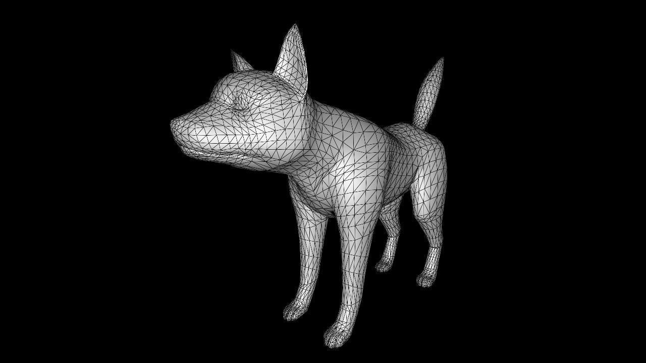 Cartoon Shiba Inu Low-poly 3D model_6