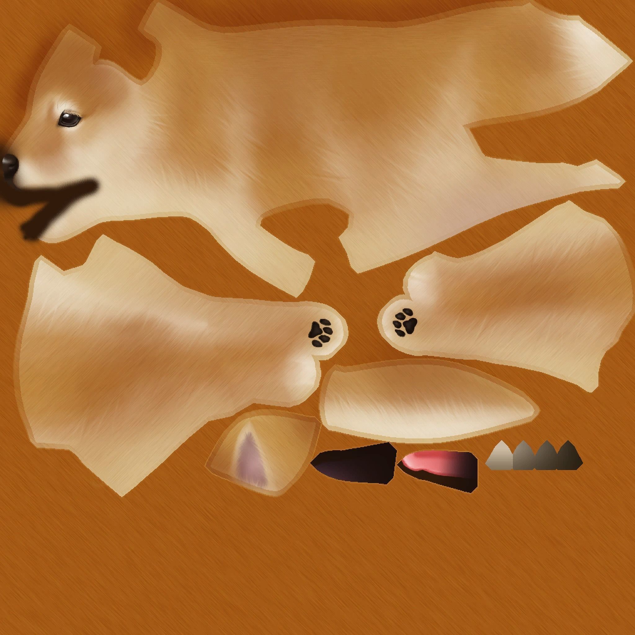 Cartoon Shiba Inu Low-poly 3D model_9