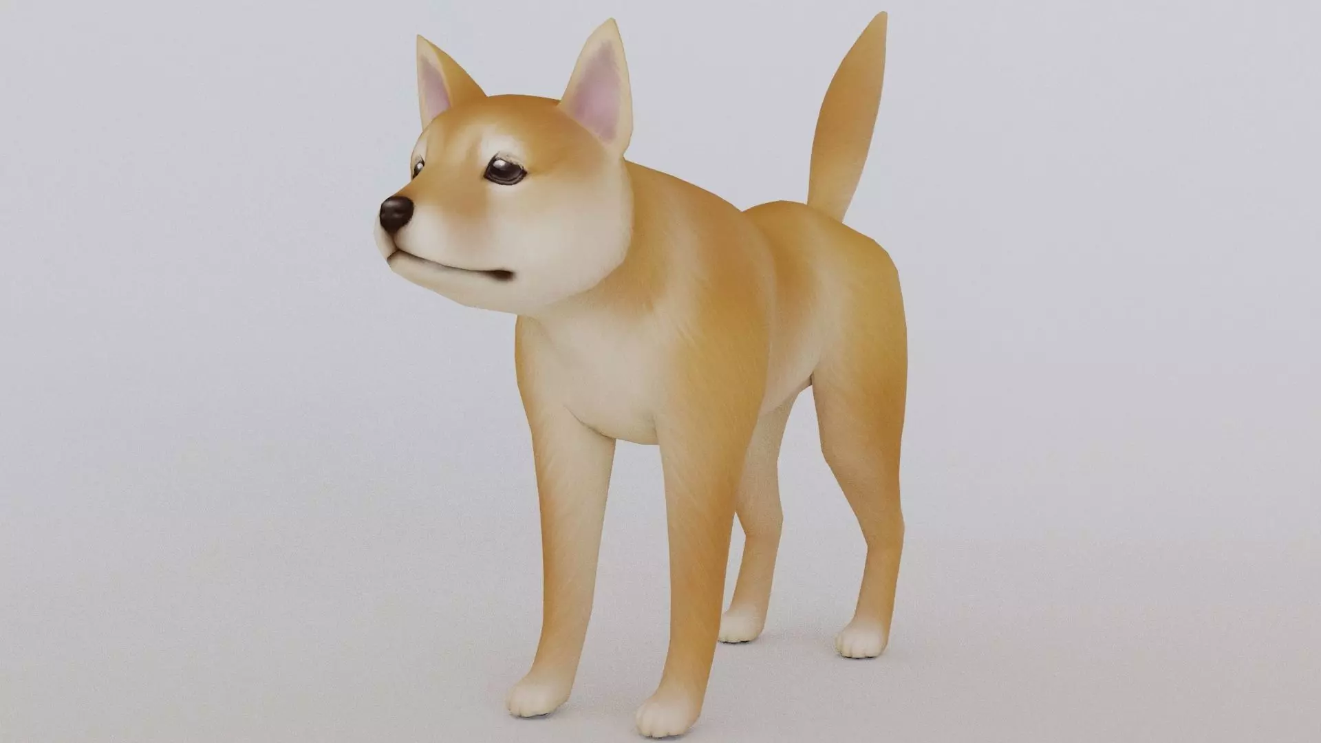 Cartoon Shiba Inu Low-poly 3D model_0