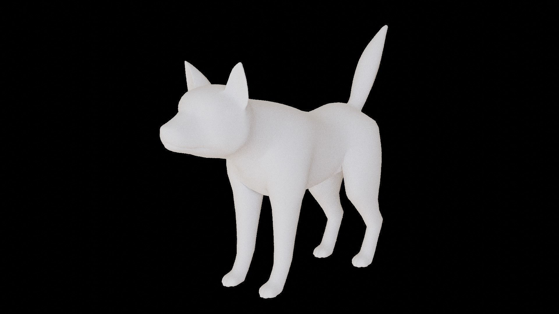 Cartoon Shiba Inu Low-poly 3D model_4