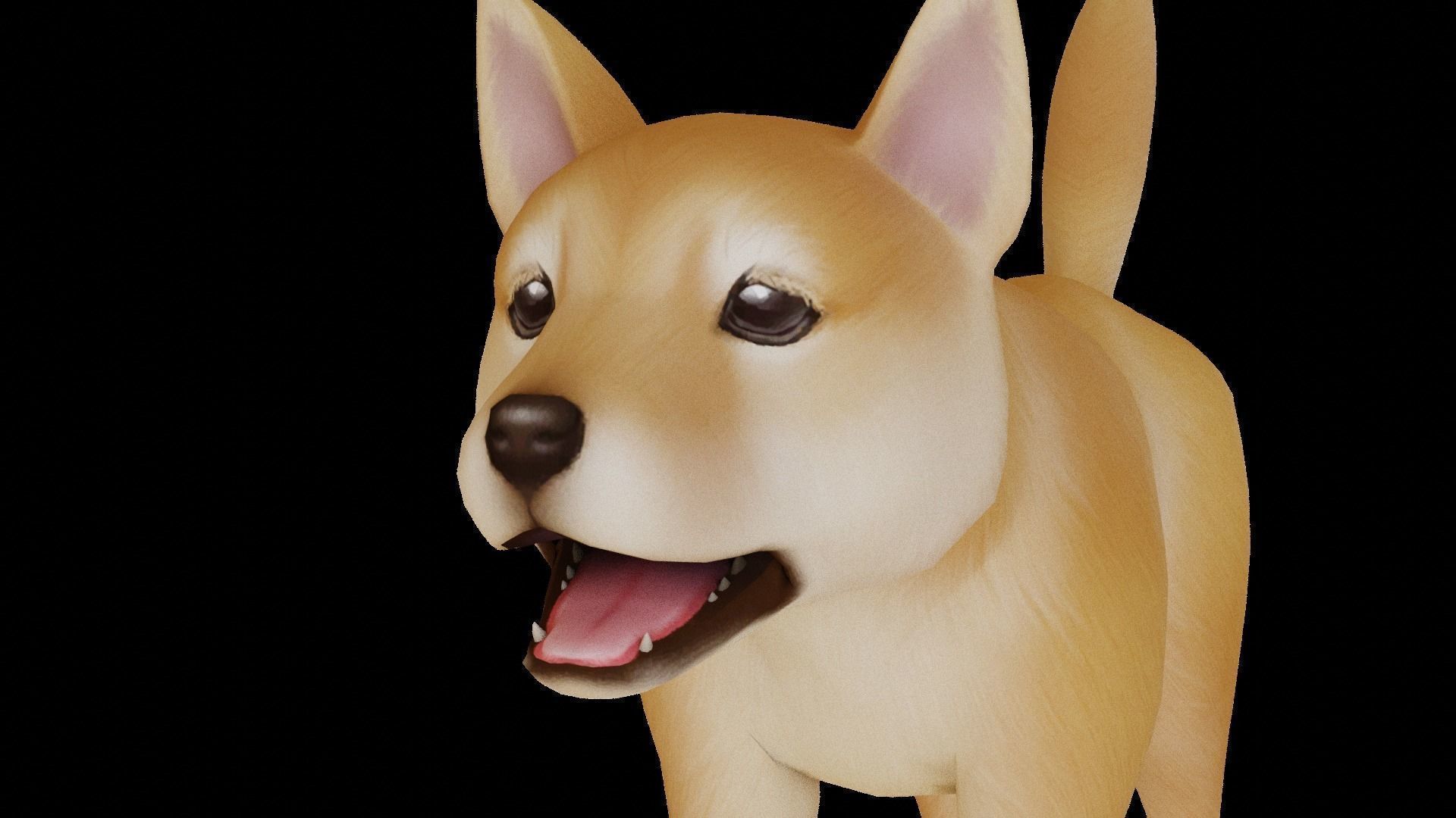 Cartoon Shiba Inu Low-poly 3D model_8