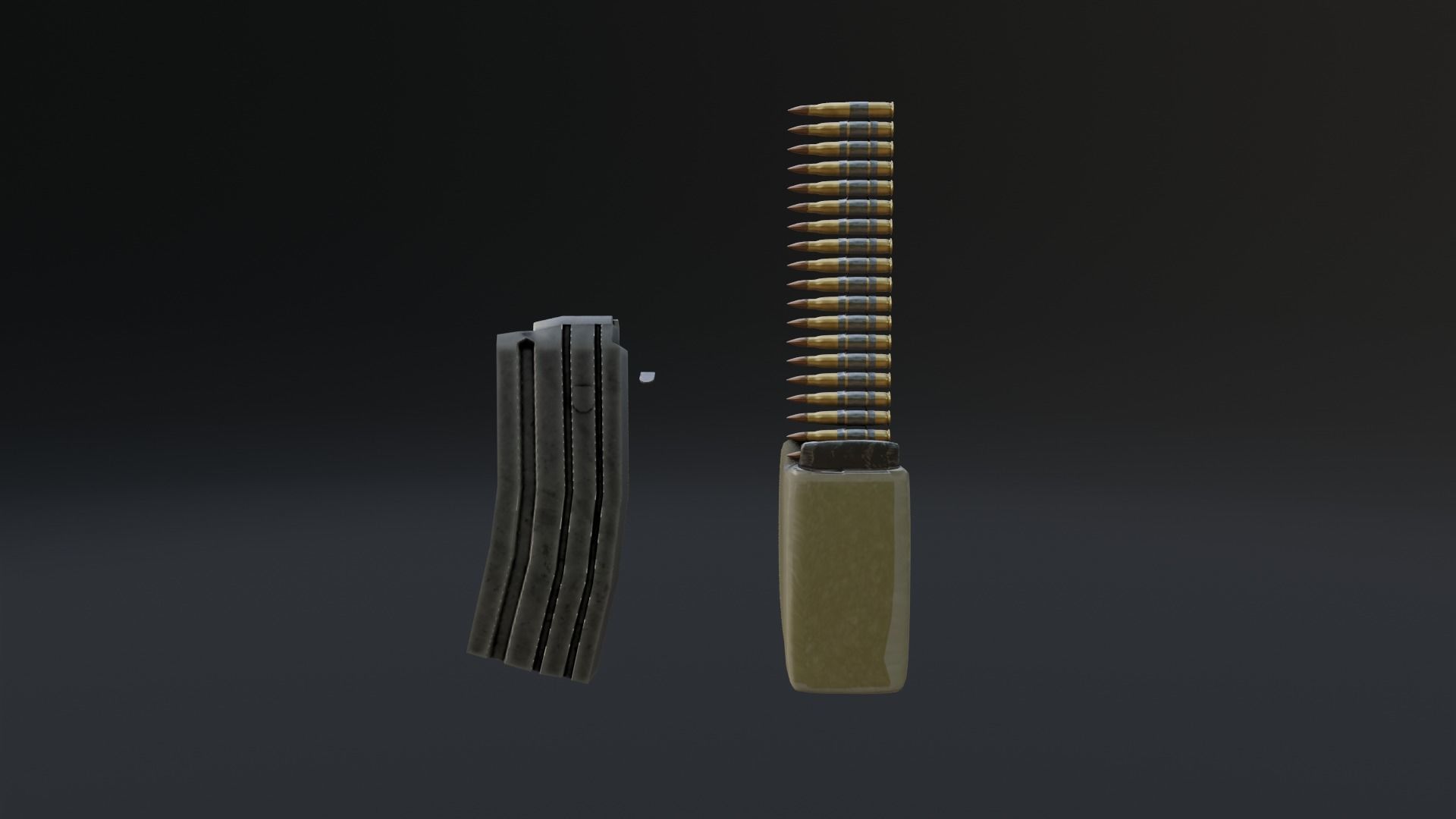 Lowpoly M249 Saw gun 3d Model Free low-poly 3D model_21