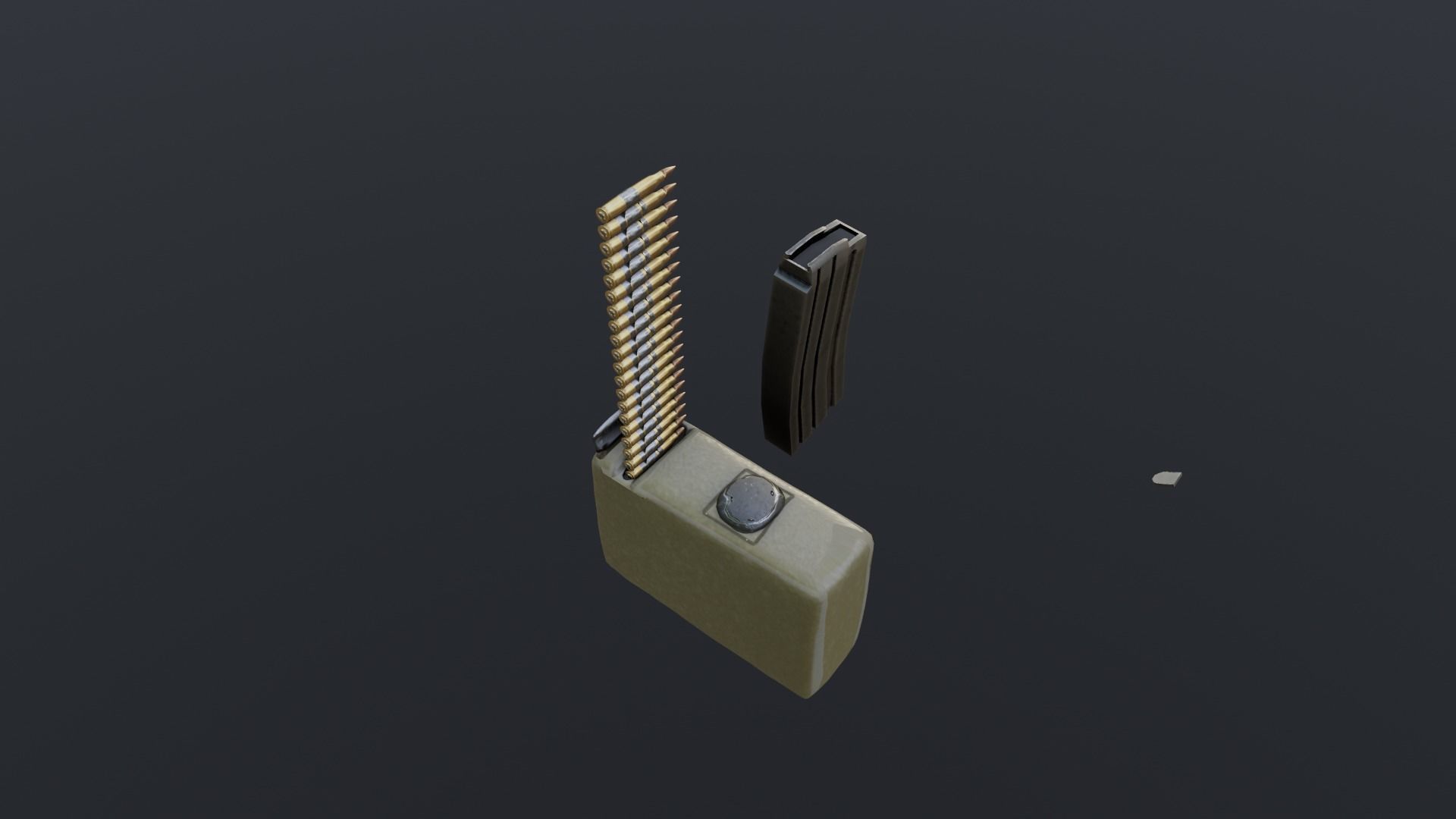 Lowpoly M249 Saw gun 3d Model Free low-poly 3D model_23