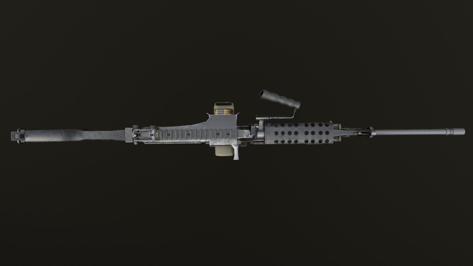 Lowpoly M249 Saw gun 3d Model Free low-poly 3D model_9