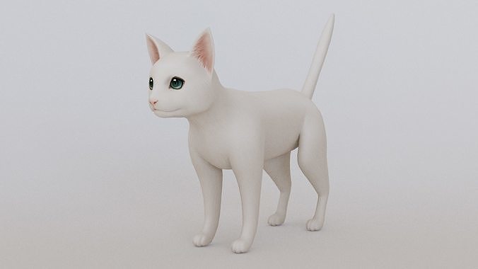 Cartoon Cat Low-poly 3D model