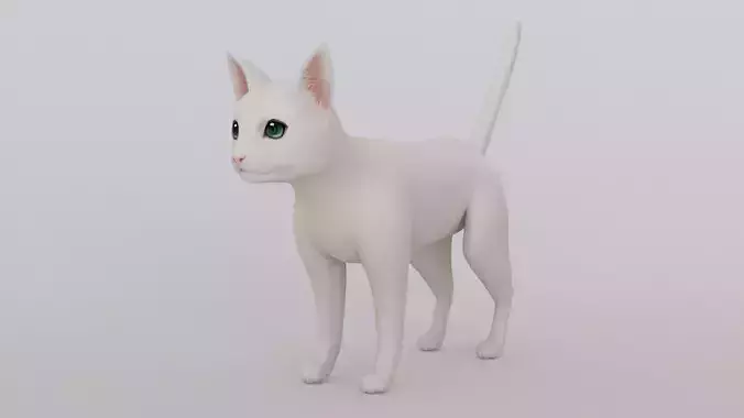 Cartoon Cat Low-poly 3D model