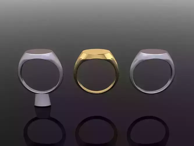 DAINTY SIDED OVAL SIGNET RING MIX SIZE