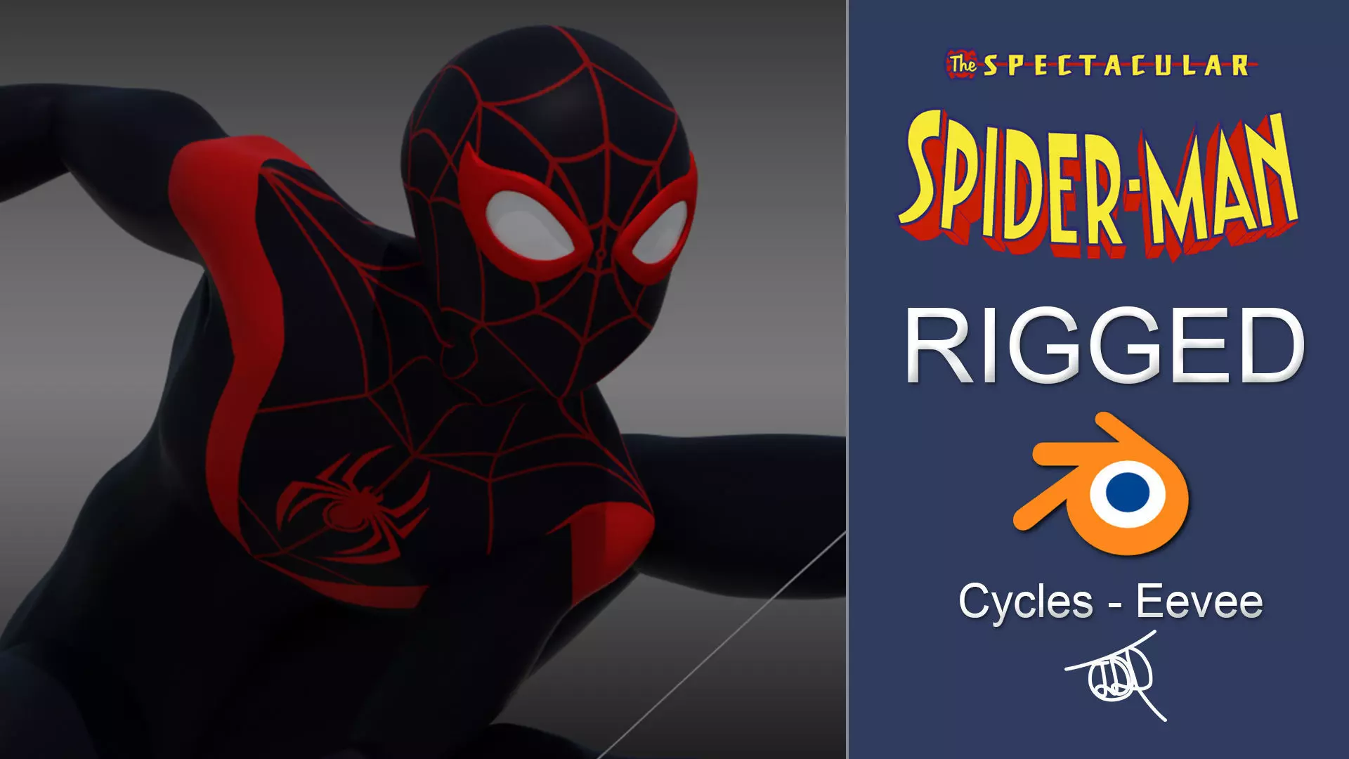 Spectacular Spider - Man Miles Morales Low-poly 3D model