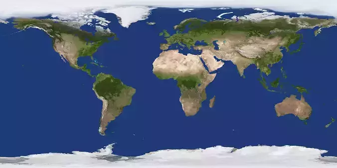 Earth world map showing continents and oceans