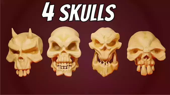 Stylized Skulls Collection 3D print model