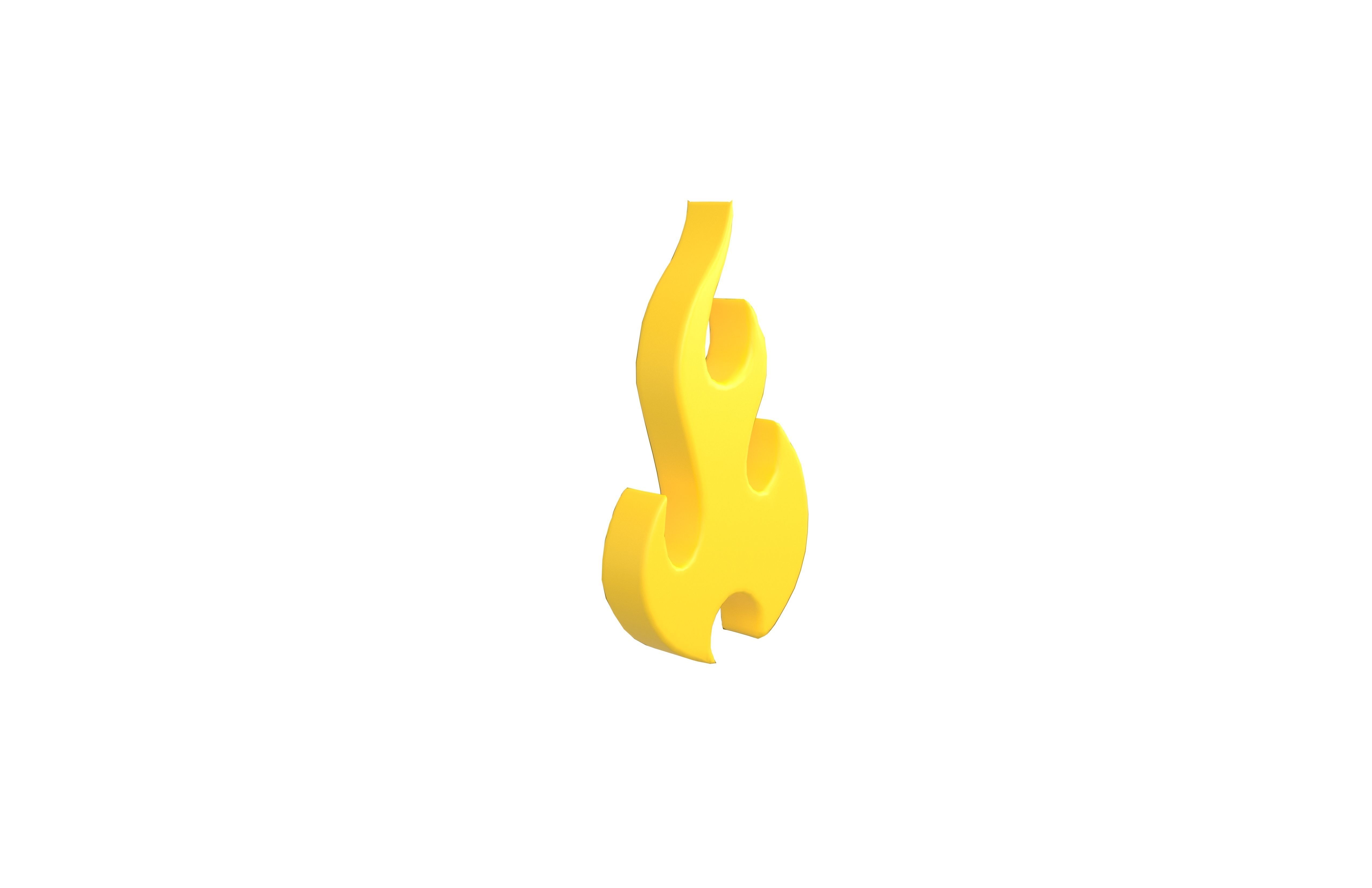 Fire Symbol v9 005 Low-poly 3D model_3