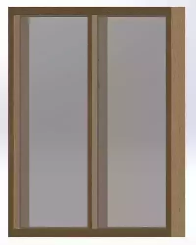 window sliding door with two glass panels