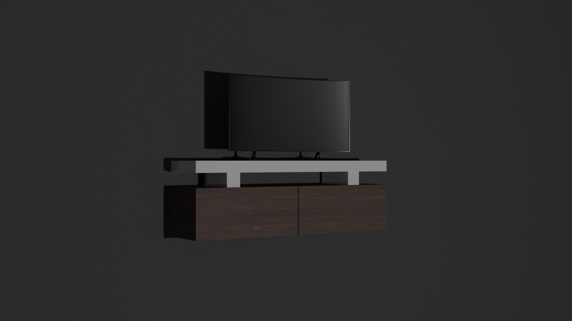 TV stand Low-poly 3D model_1
