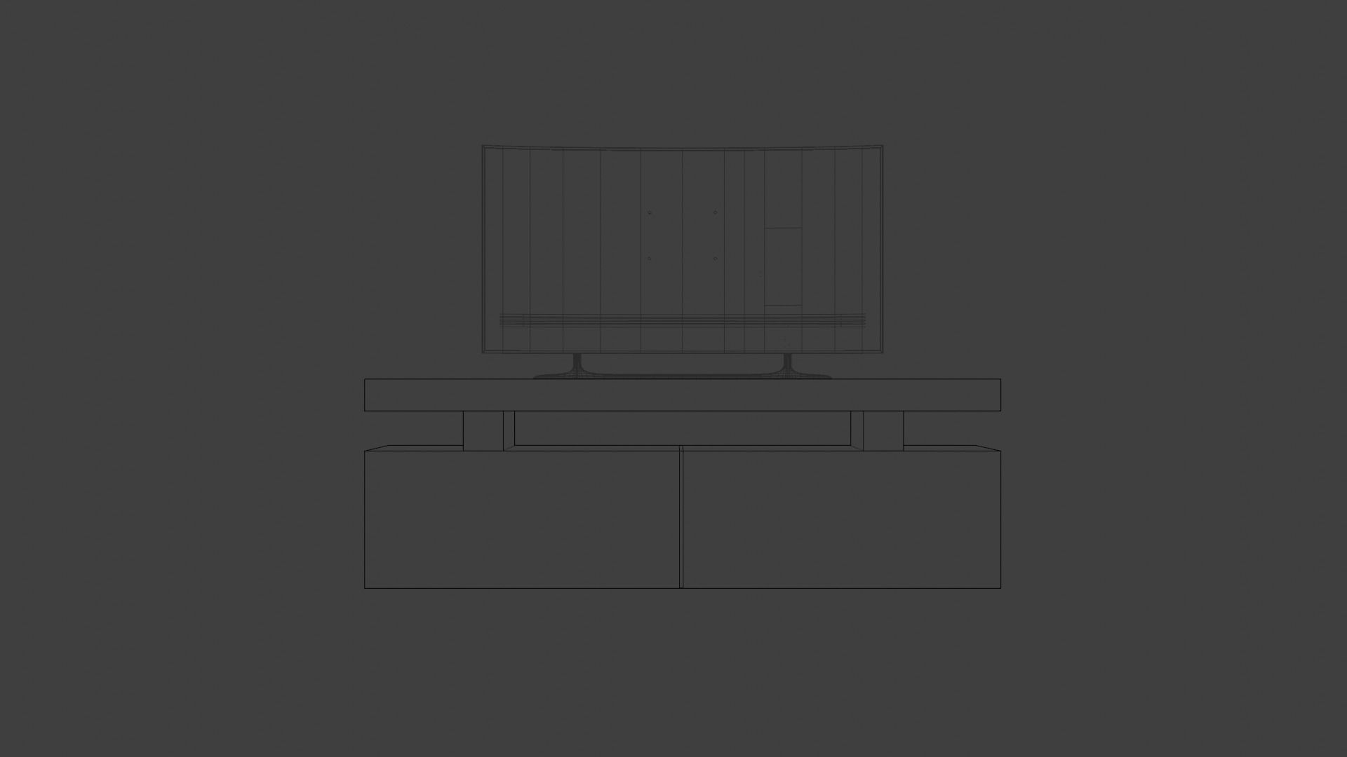TV stand Low-poly 3D model_4