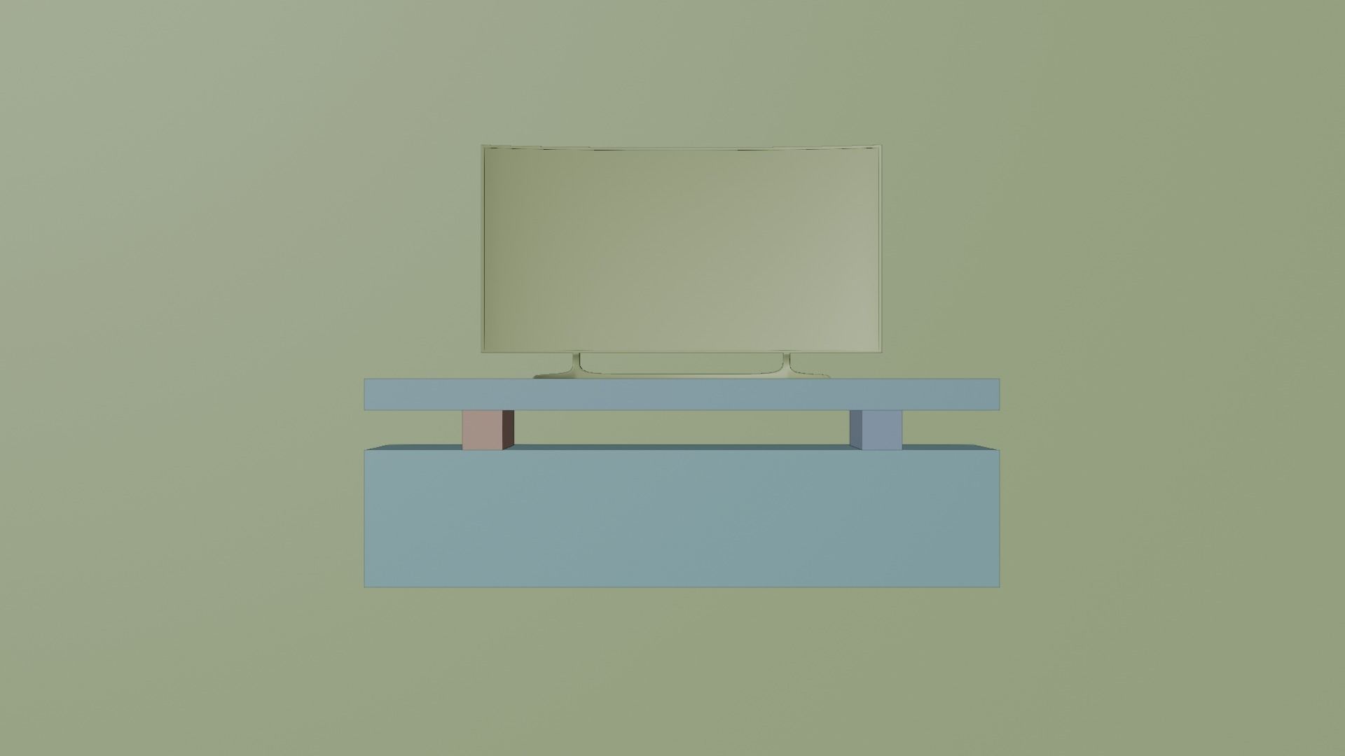 TV stand Low-poly 3D model_5