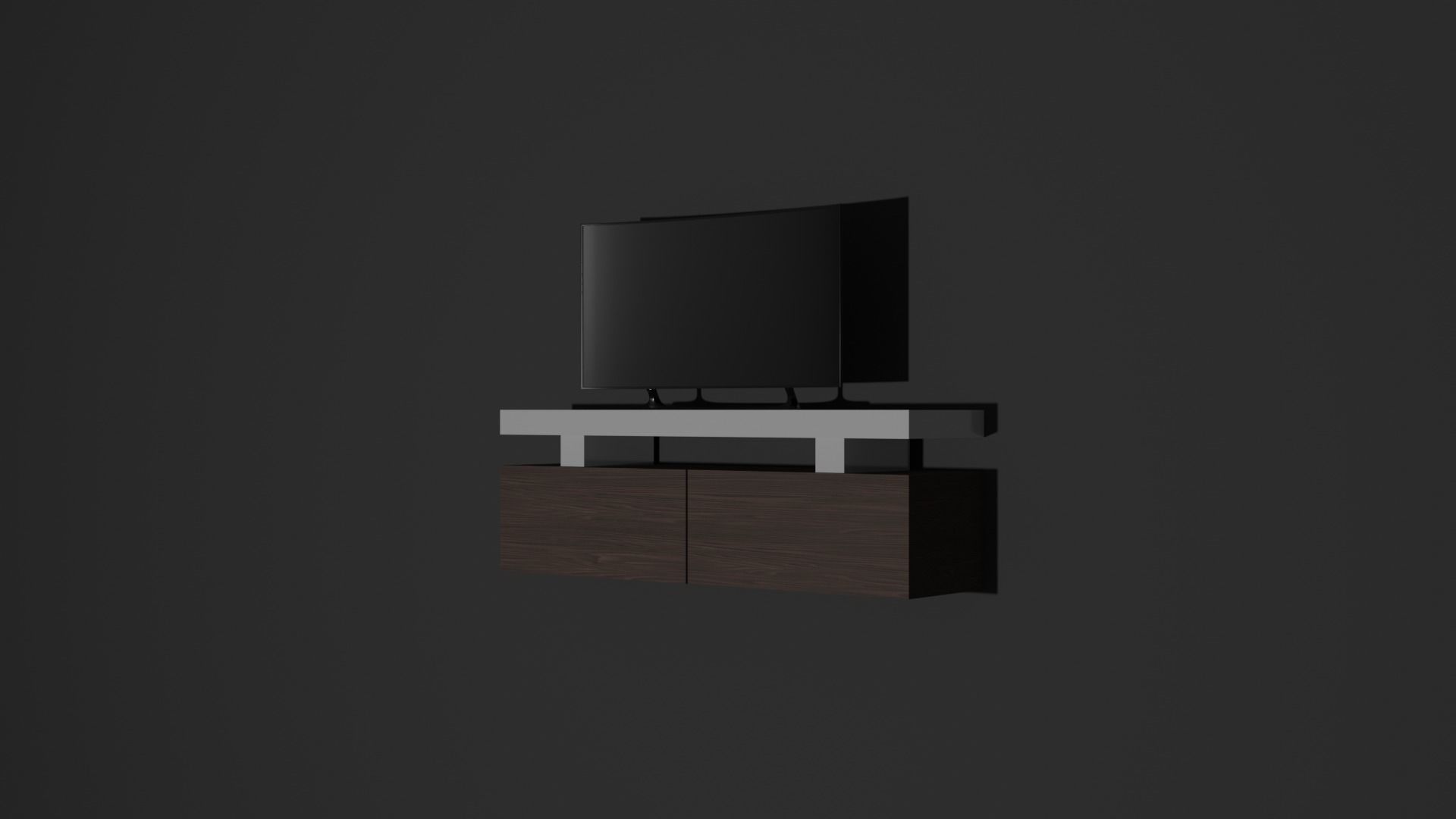TV stand Low-poly 3D model_2