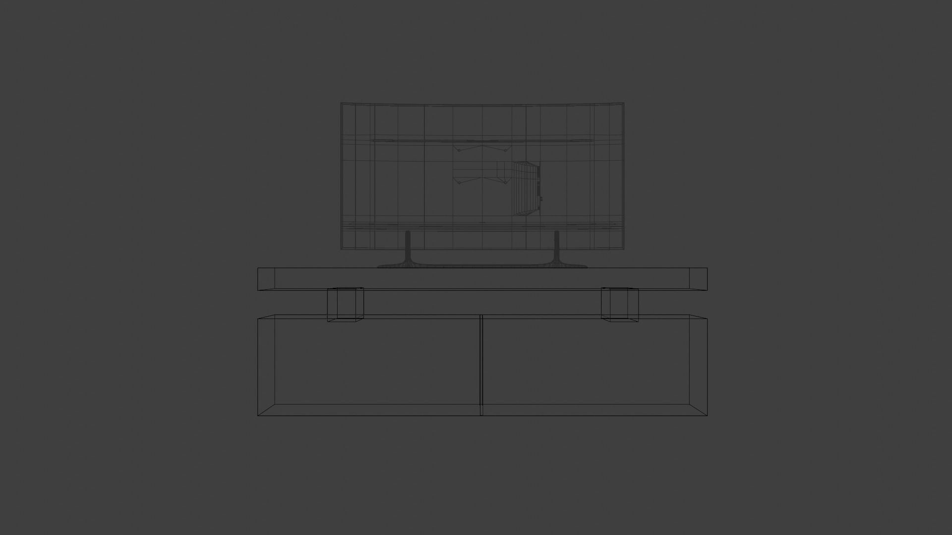 TV stand Low-poly 3D model_3