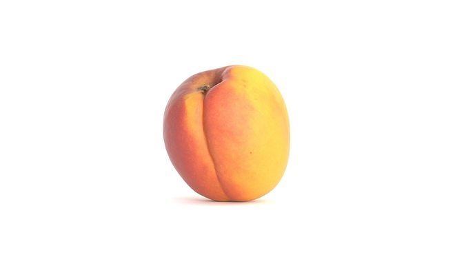 Apricot Fruit Photoscan Low-poly 3D model 3