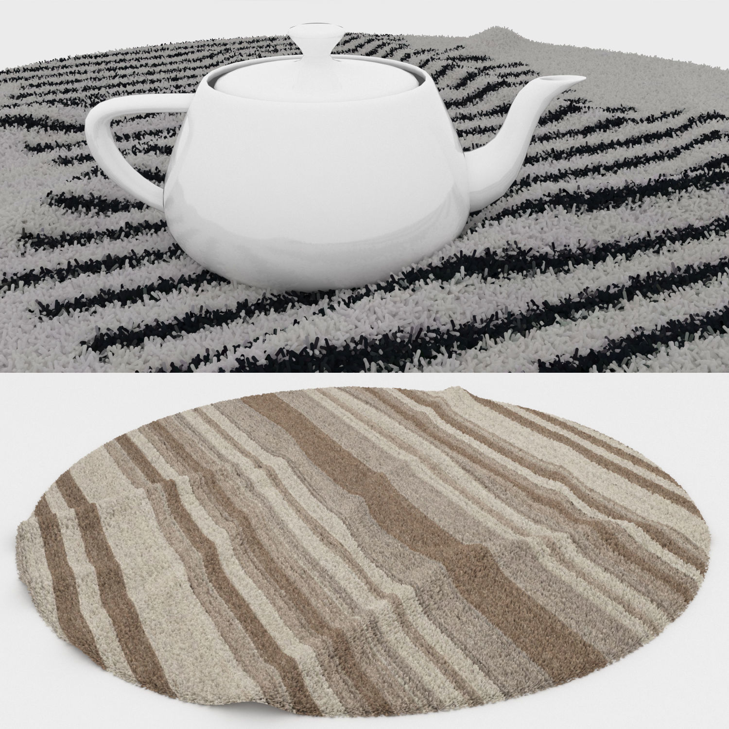 Round Rug Set 225 3D model_2