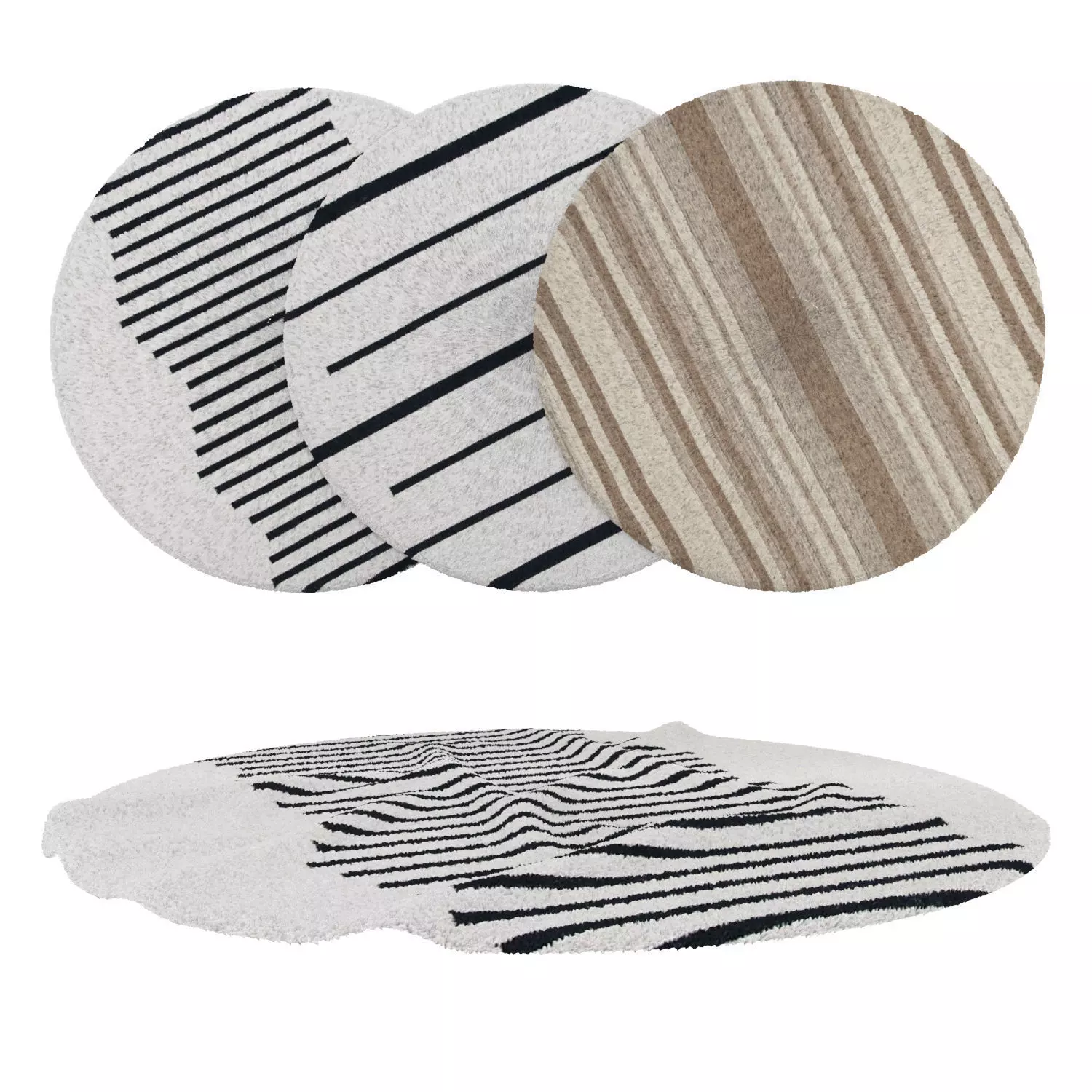 Round Rug Set 225 3D model_0