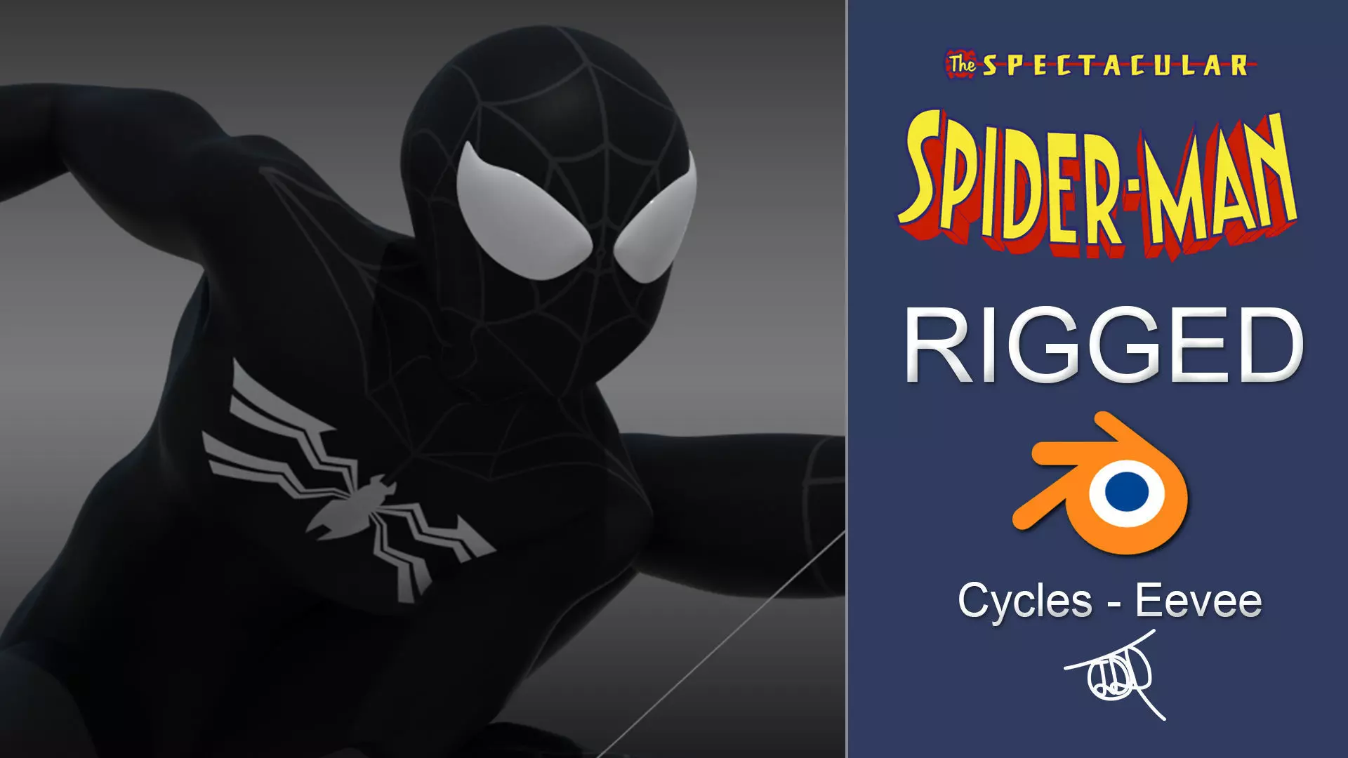 Spectacular Spider - Man Symbiote Suit 2 Low-poly 3D model_0