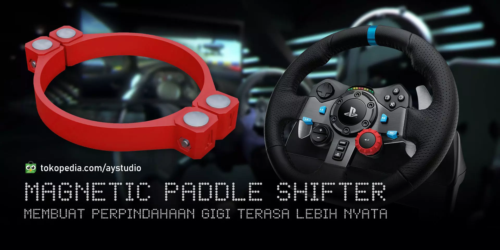 Magnetic Paddle Shifter for Logitech G29 3D print model_0