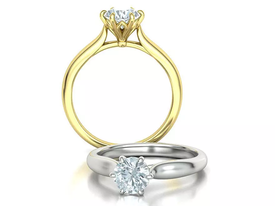 Solitaire Engagement Ring 1CT stone printable 3dmodel 3D print model