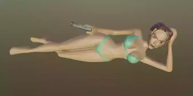 Lara Croft at the beach