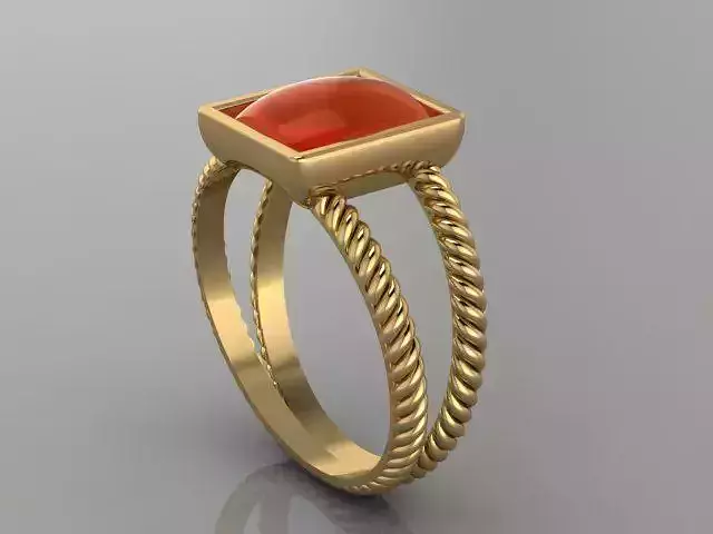 SIGNET DIAMOND RING 3D print model