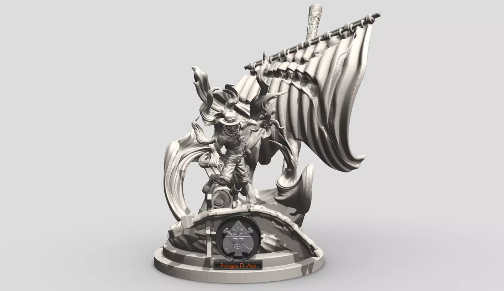 PORTGAS D ACE - ONE PIECE - 3D PRINTABLE 3D print model