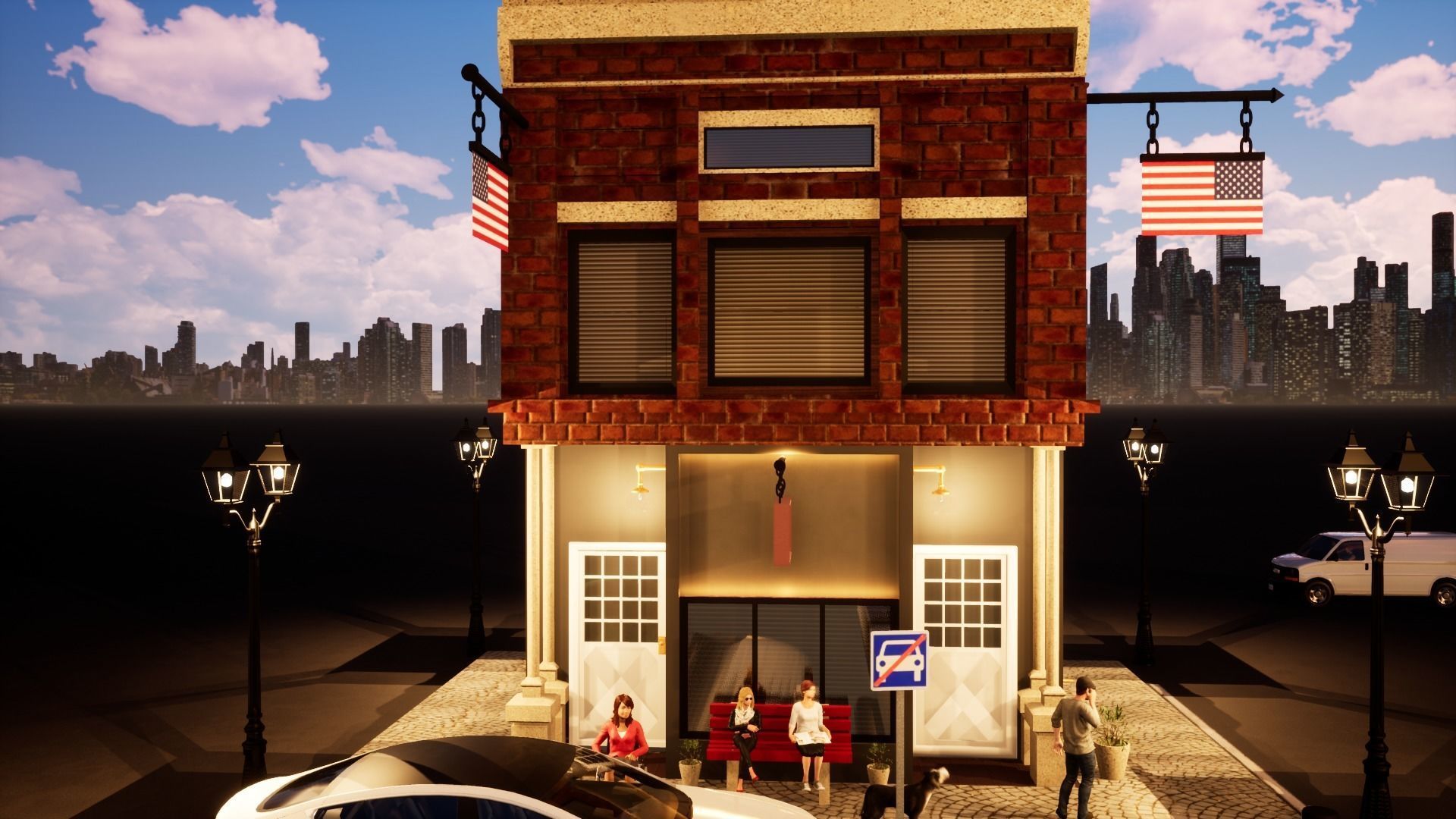 building model street lamp Free low-poly 3D model_3