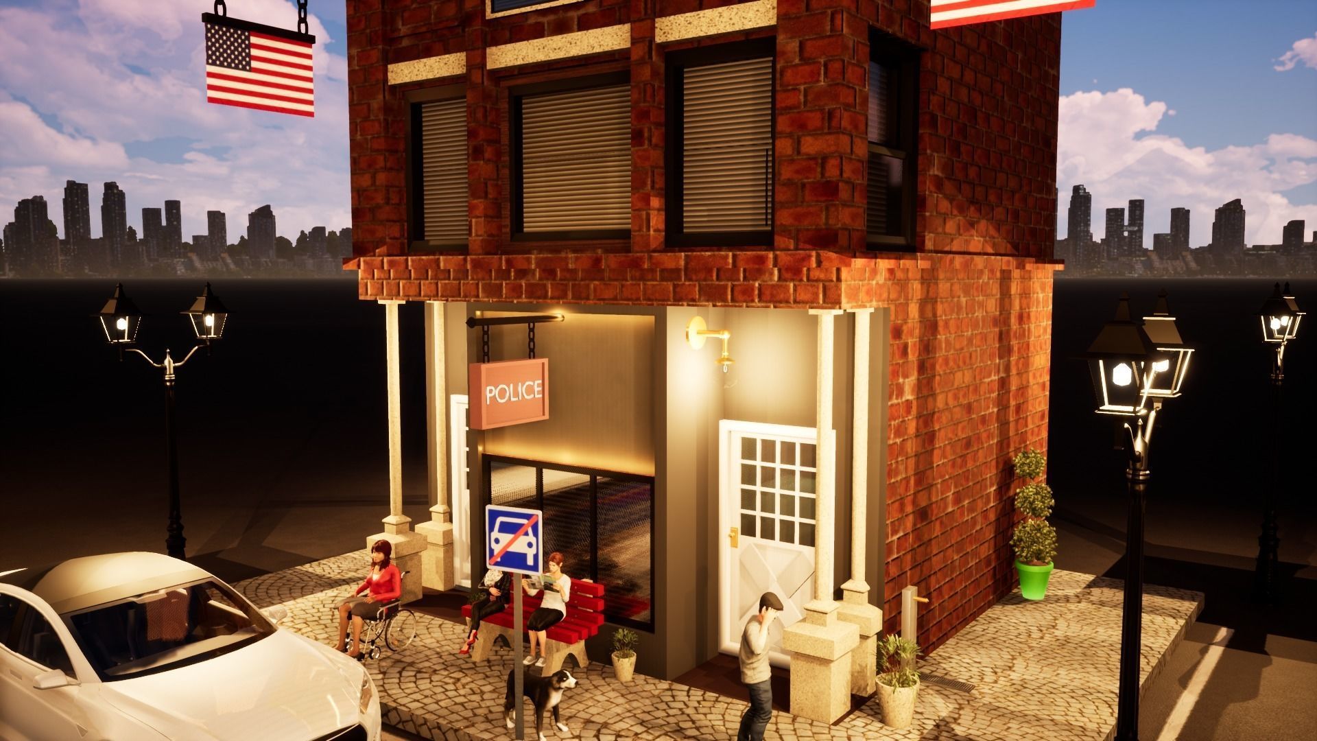 building model street lamp Free low-poly 3D model_6