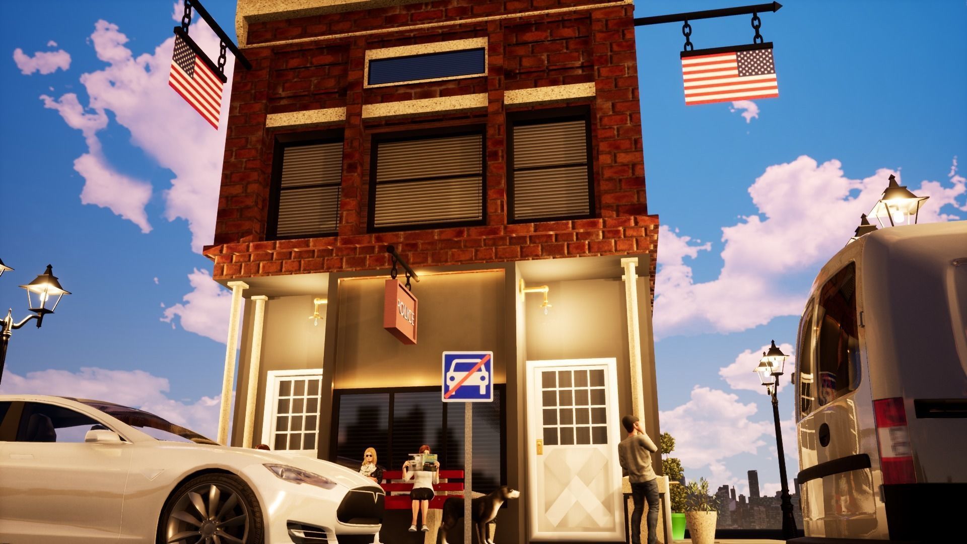 building model street lamp Free low-poly 3D model_1